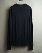 "DIOR" 2010's Minimal bee embroidered wool crewneck sweater