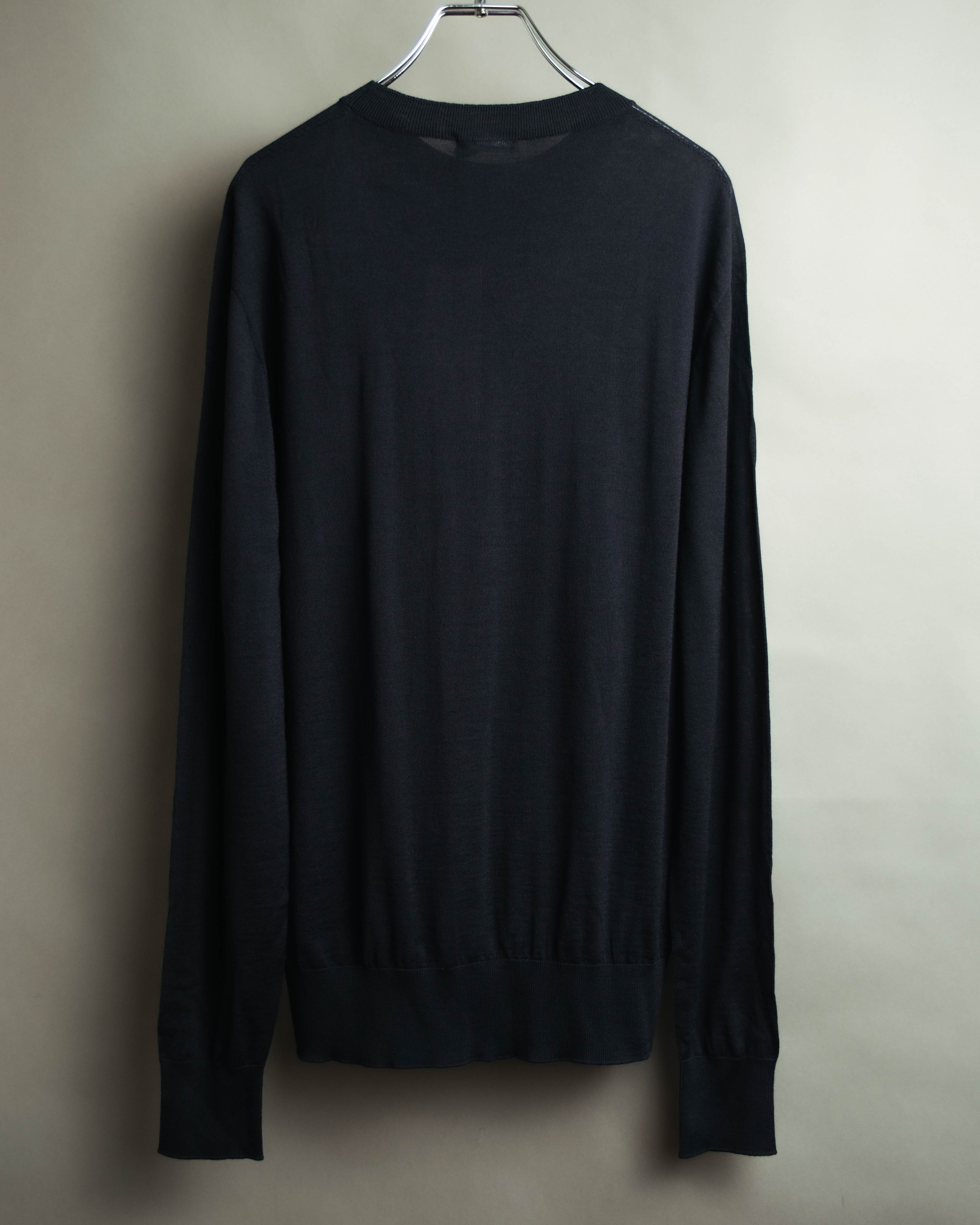 "DIOR" 2010's Minimal bee embroidered wool crewneck sweater