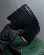 "CELINE" Double buckle belt leather corset belt