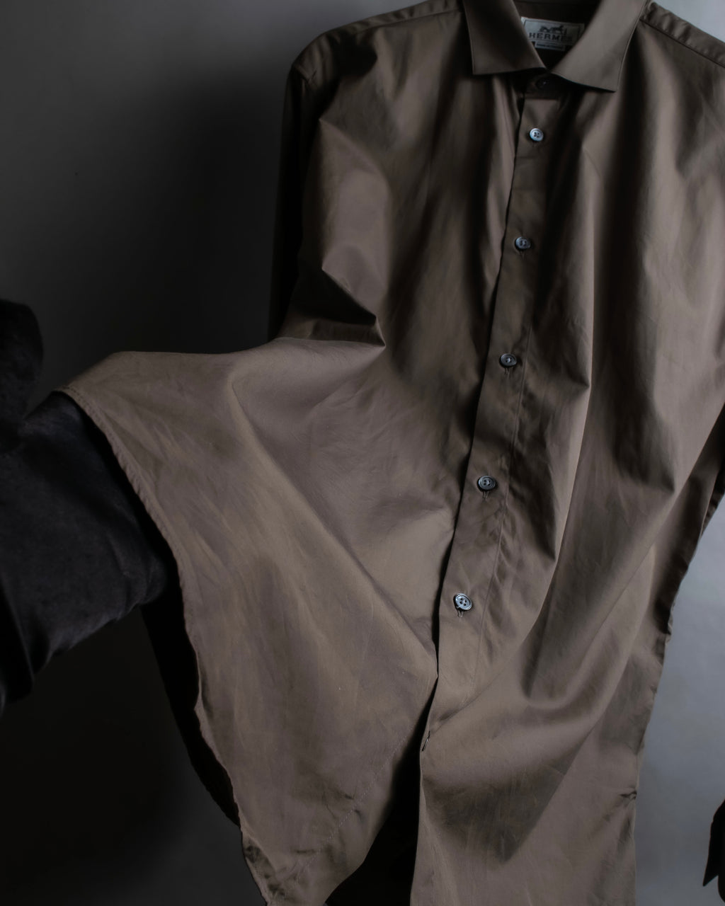 "HERMES" Mocha brown color oversized shirt
