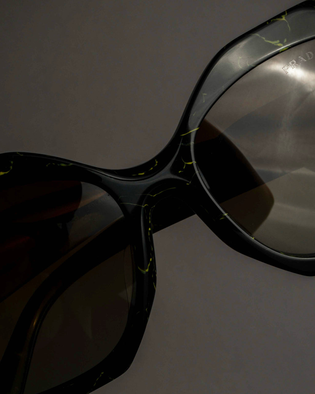 "PRADA" Yellow marble acetate sunglasses