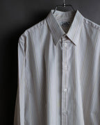 "HERMES" Multi-stripe pattern hand-sewn nuance cotton shirt