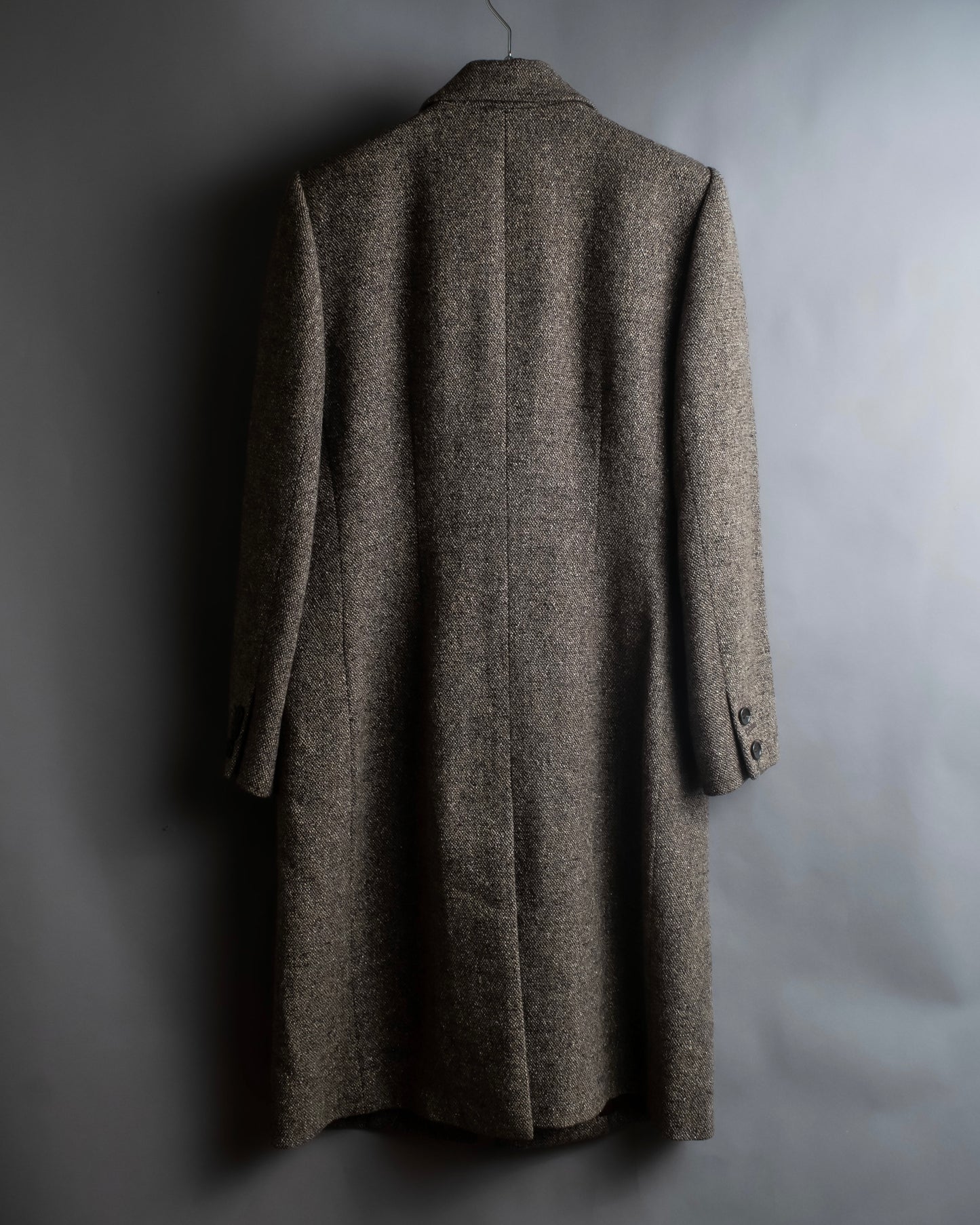 "Yves Saint Laurent Rive Gauche"
Fly front tweed chester coat