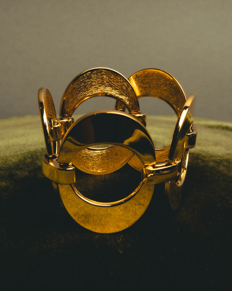 "Christian Dior" 80's-90's Sculptural gold tone link bracelet
