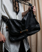 "GUCCI" Bamboo design combination chain shoulder leather bag