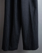 "BALENCIAGA" Side zipper design striped slacks
