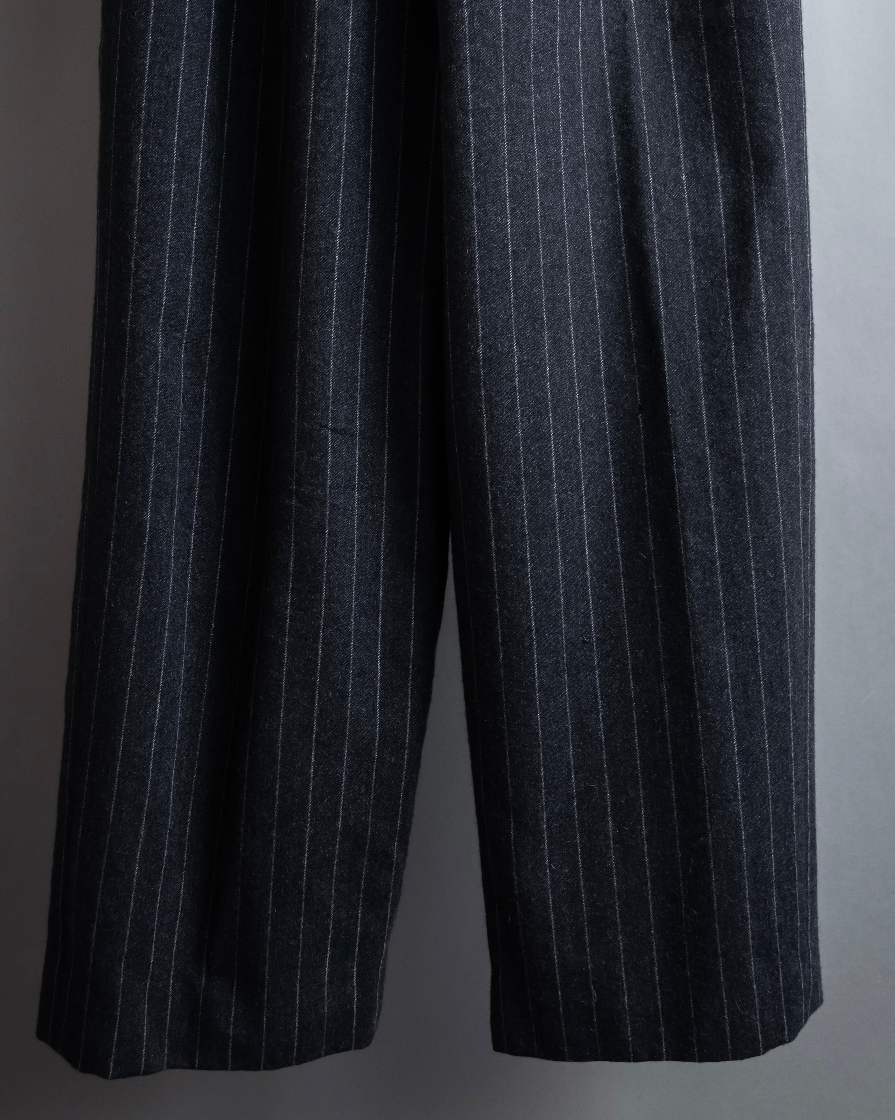 "BALENCIAGA" Side zipper design striped slacks
