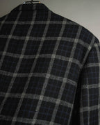 "COMME des GARÇONS HOMME"
90's Oversized wool checked tailored jacke