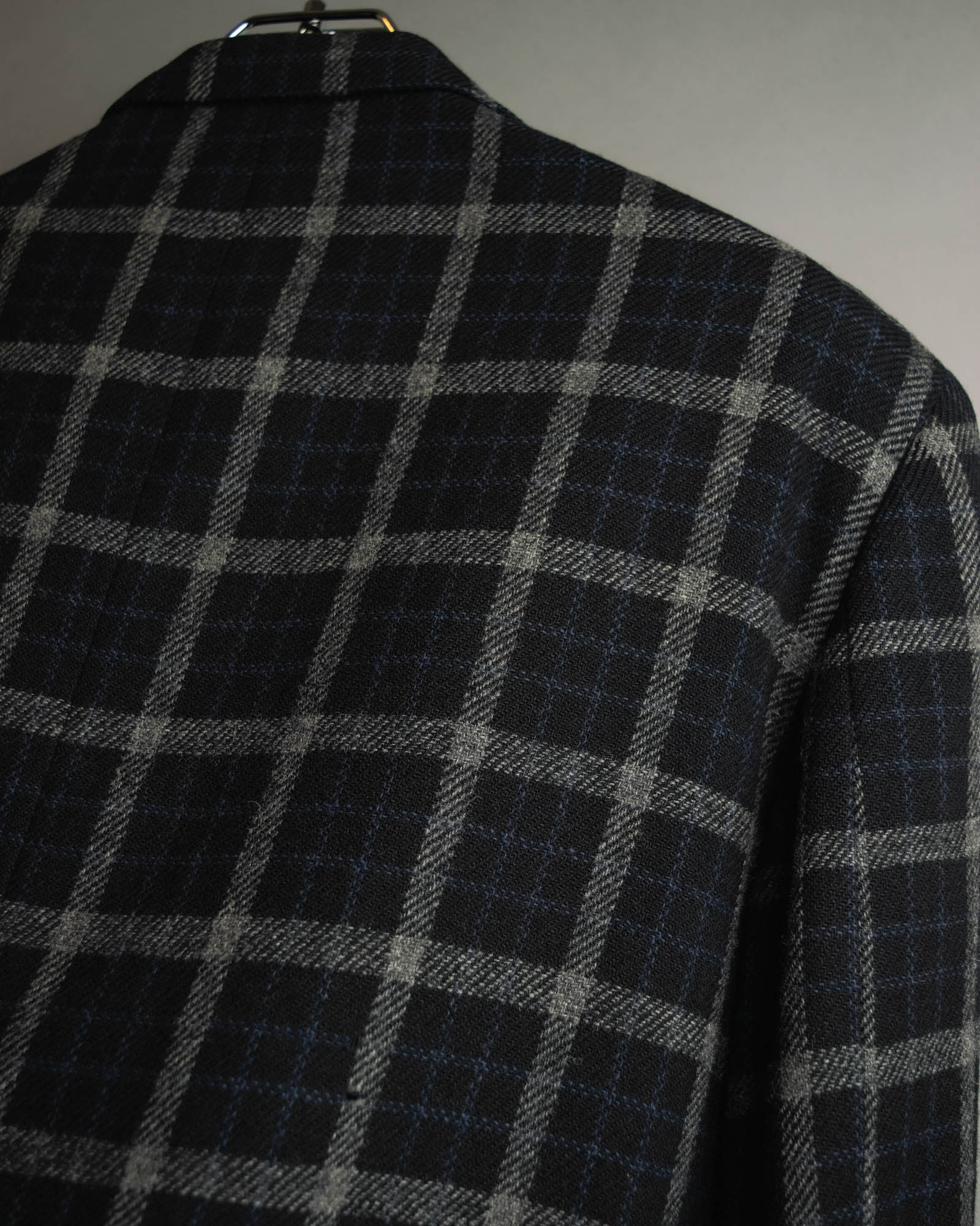 "COMME des GARÇONS HOMME"
90's Oversized wool checked tailored jacke