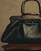 -SPECIAL- “GUCCI“ 90’s-00’s Structured frame gathered leather handbag