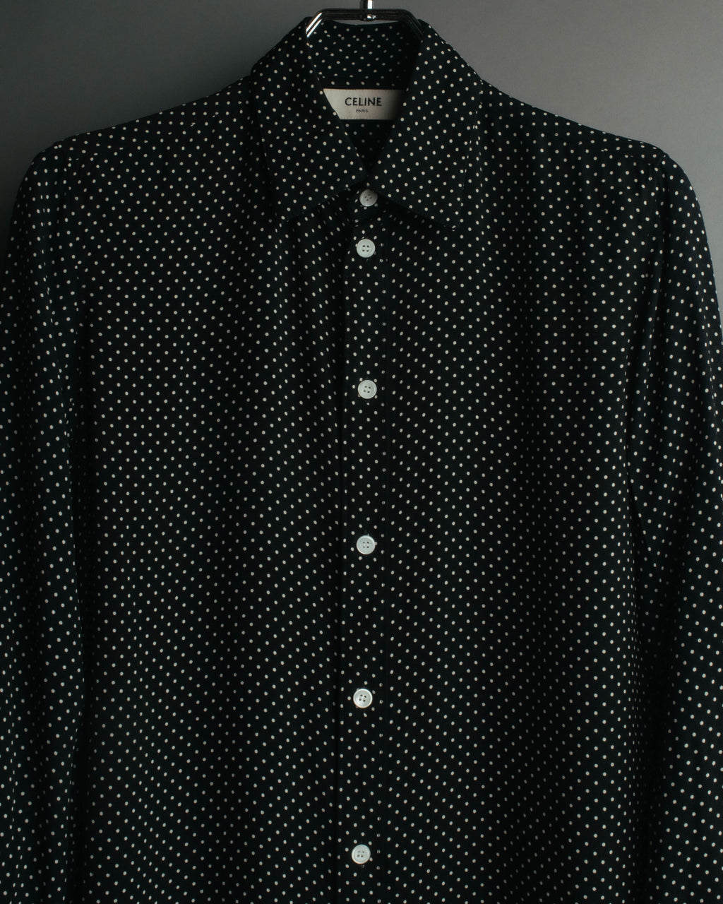 "CELINE" 2010's-2020's Polka dot viscose long sleeve shirt