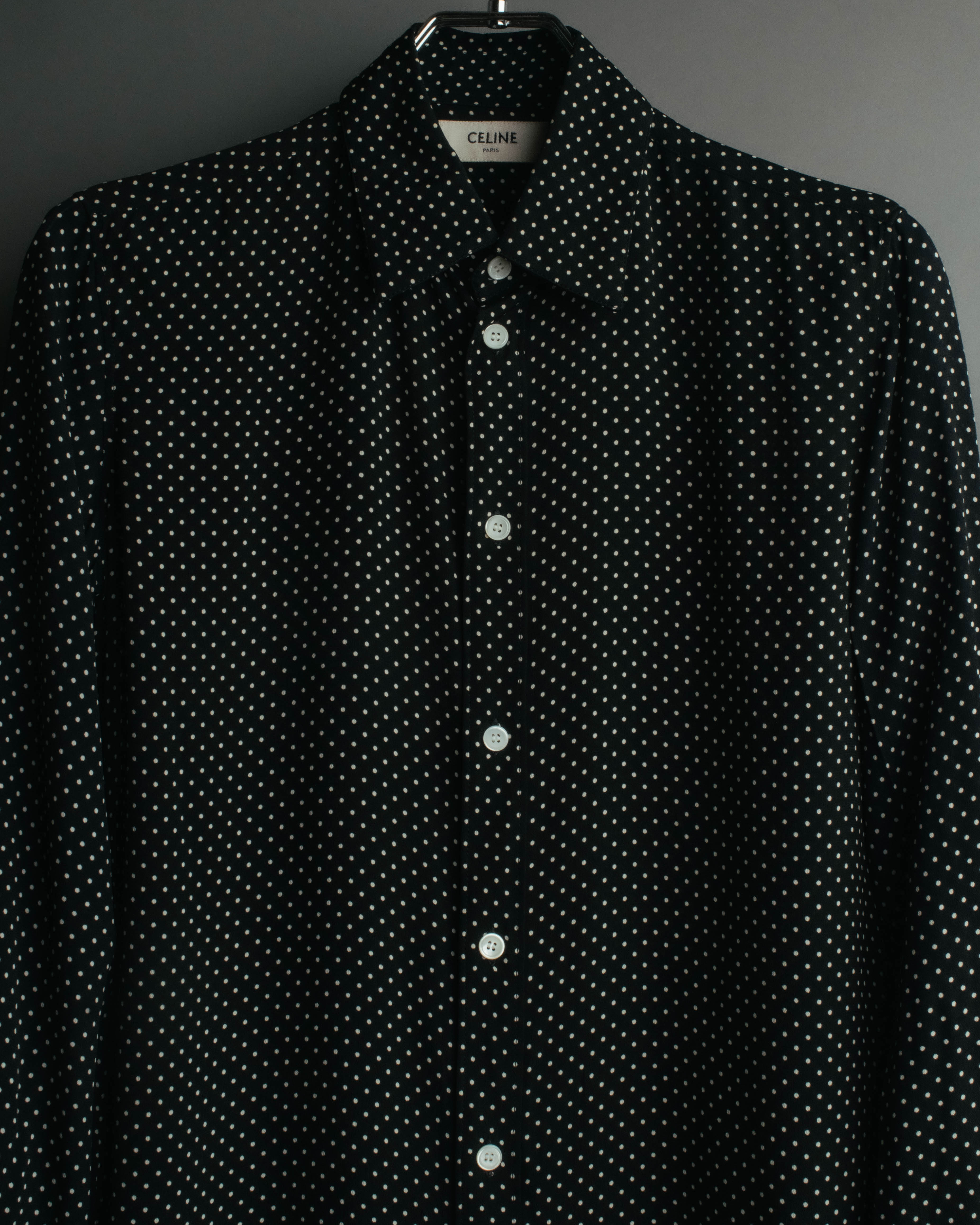 "CELINE" 2010's-2020's Polka dot viscose long sleeve shirt