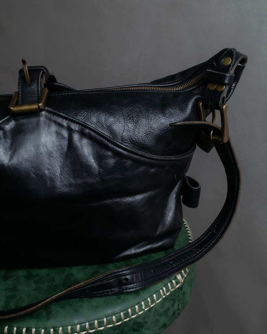 "Jas-M.B." Belt flap design leather shoulder bag