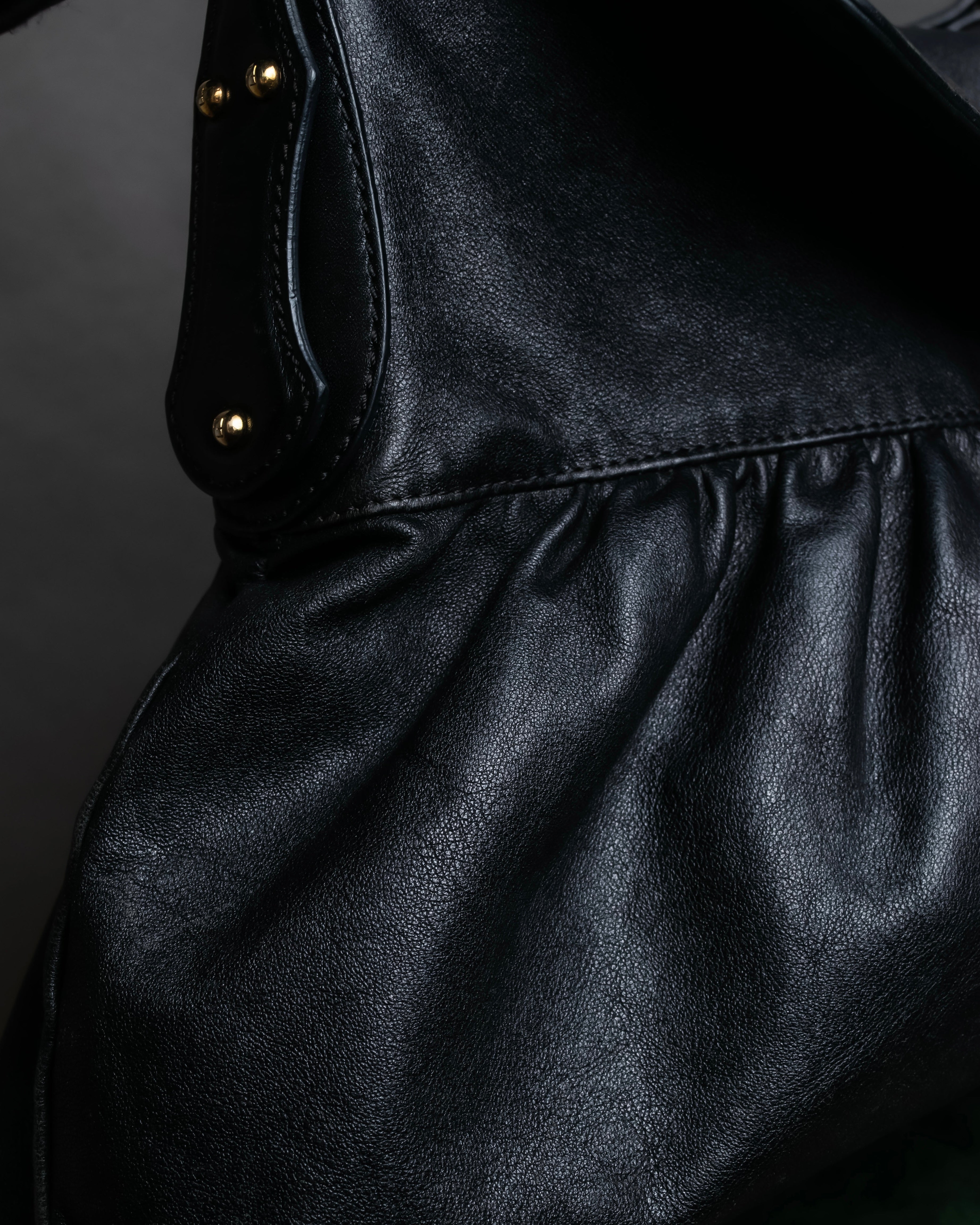 "FENDI" Gathered design leather one-shoulder bag