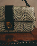 "Salvatore Ferragamo" Crocodile embossed Gancini shoulder bag