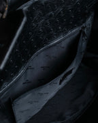 "Pierre Cardin" Turnlock design ostrich leather top handle bag