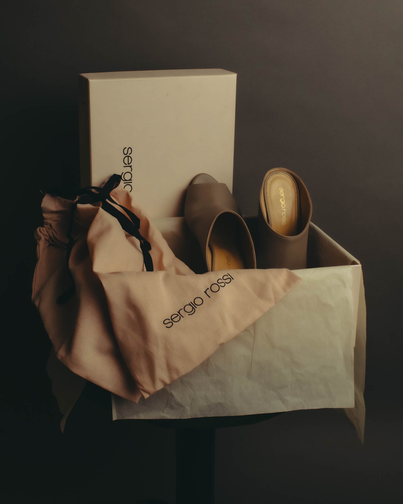 "Sergio Rossi" 10's Minimal leather mule sandals