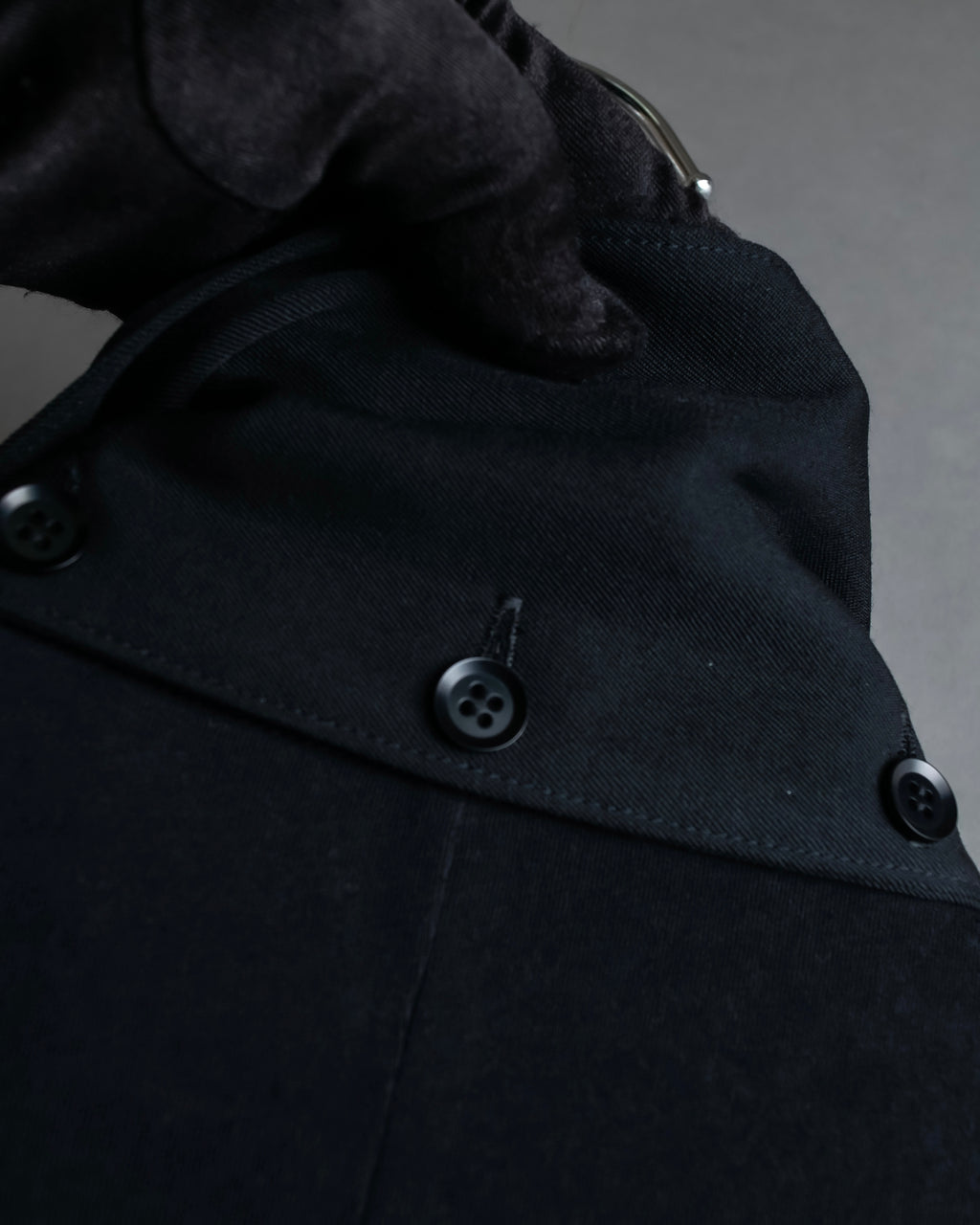 "YOHJI YAMAMOTO +NOIR" 21SS Drape panel design oversized shirt jacket