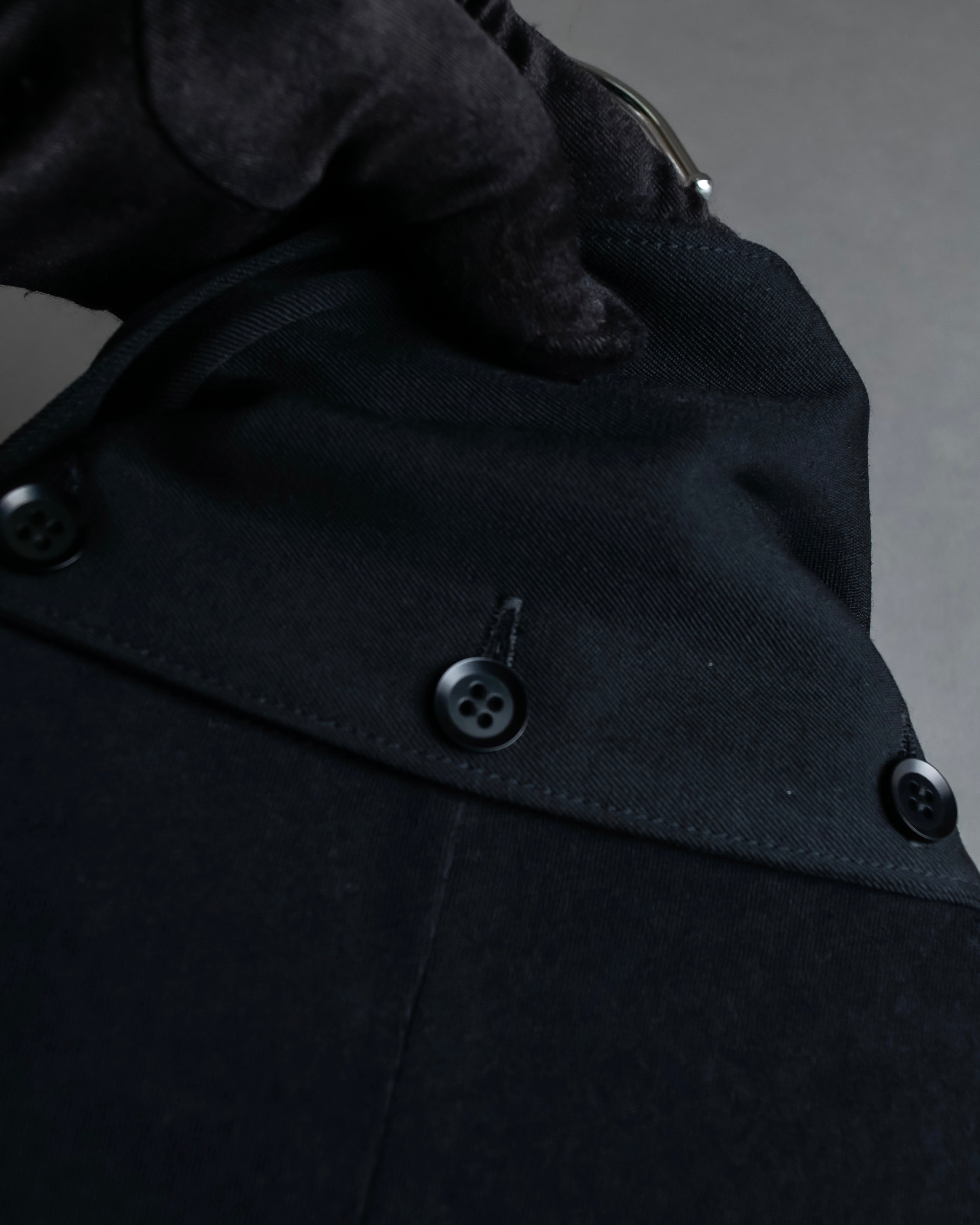 "YOHJI YAMAMOTO +NOIR" 21SS Drape panel design oversized shirt jacket