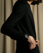 "HELMUT LANG" Leather lapel design, glossy jacket