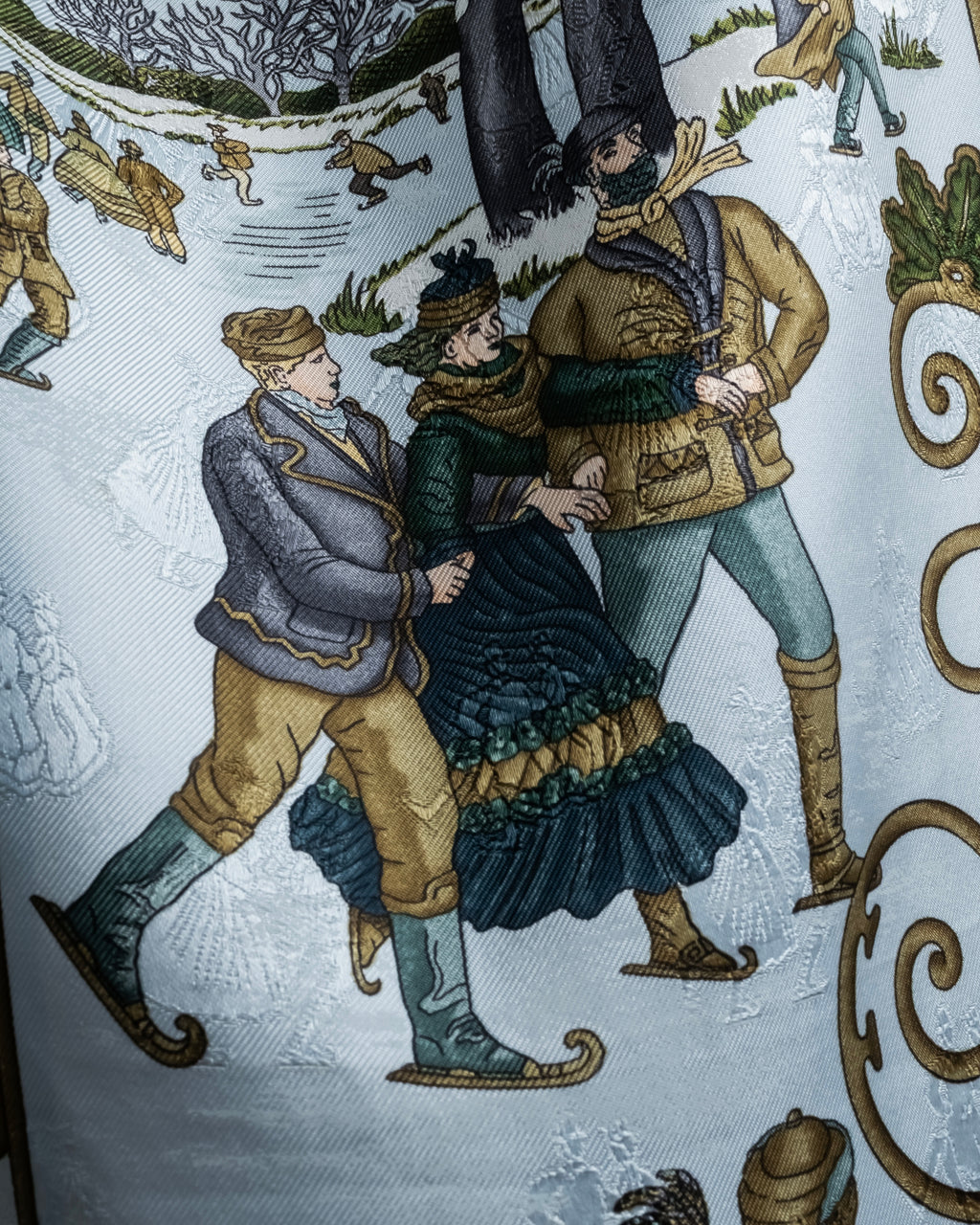 "HERMES" Carré 90 Joies d’Hiver Winter Pleasures silk scarf