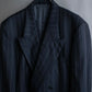 "YVES SAINT LAURENT" Peaked lapel double breasted tailored jacket ＆wide tapered slacks striped set up