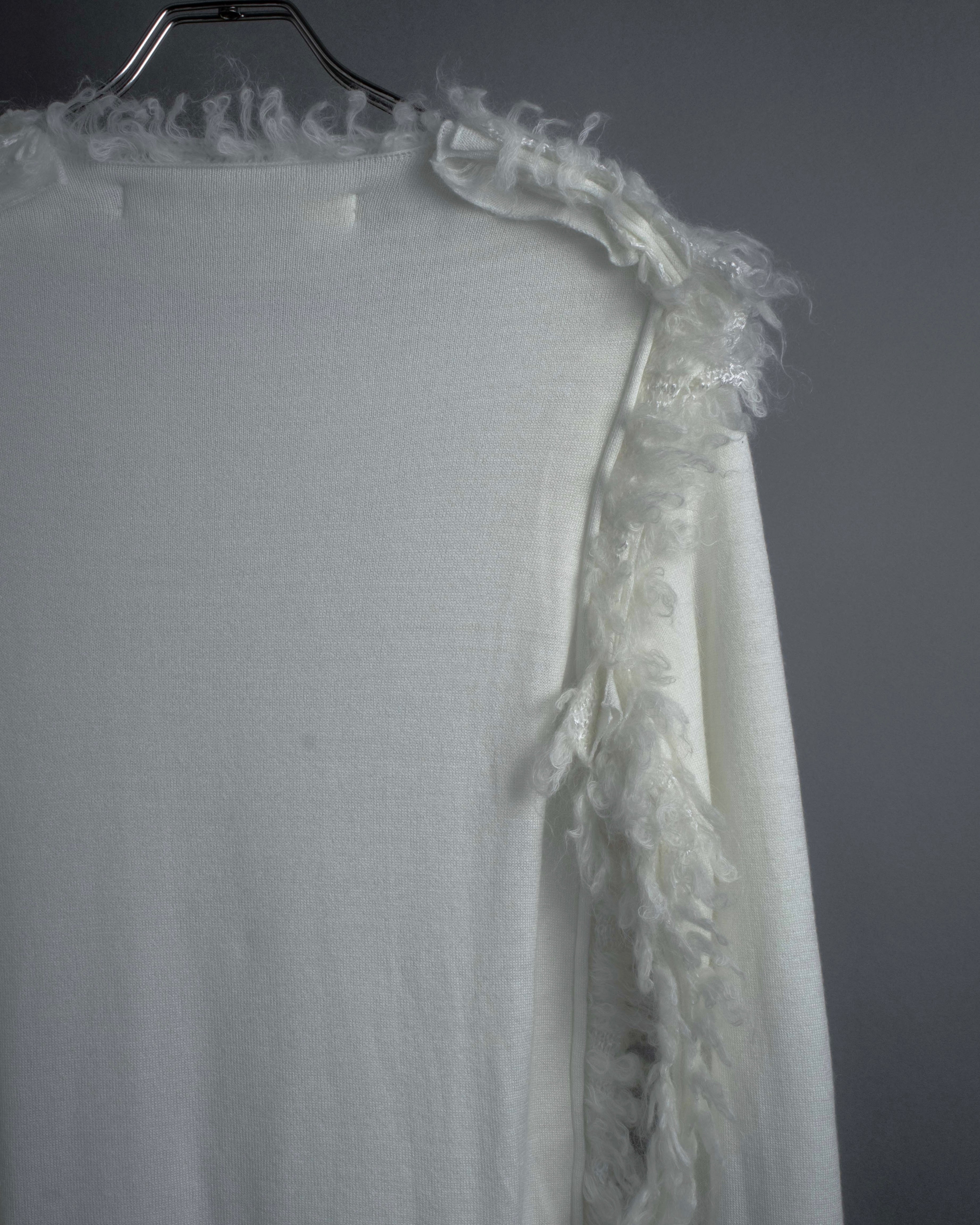 "COMME des GARCONS" 18AW layered mesh design fringe thick knit