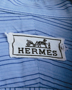 "Hermès" 90's-00's Striped cotton button-down shirt