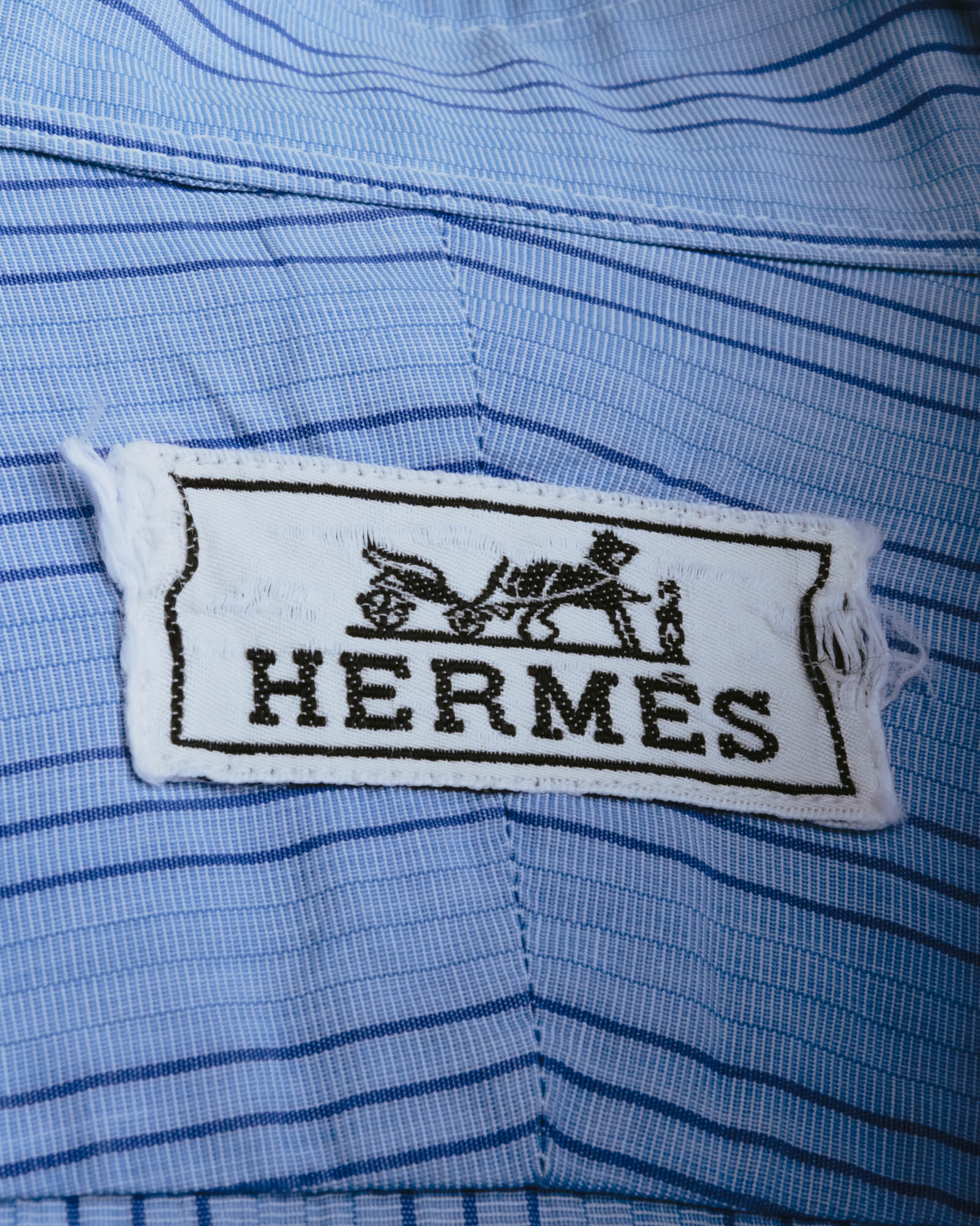 "Hermès" 90's-00's Striped cotton button-down shirt