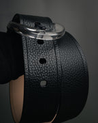“Maison Margiela” 2016-2022 Clear calendar buckle grained leather belt