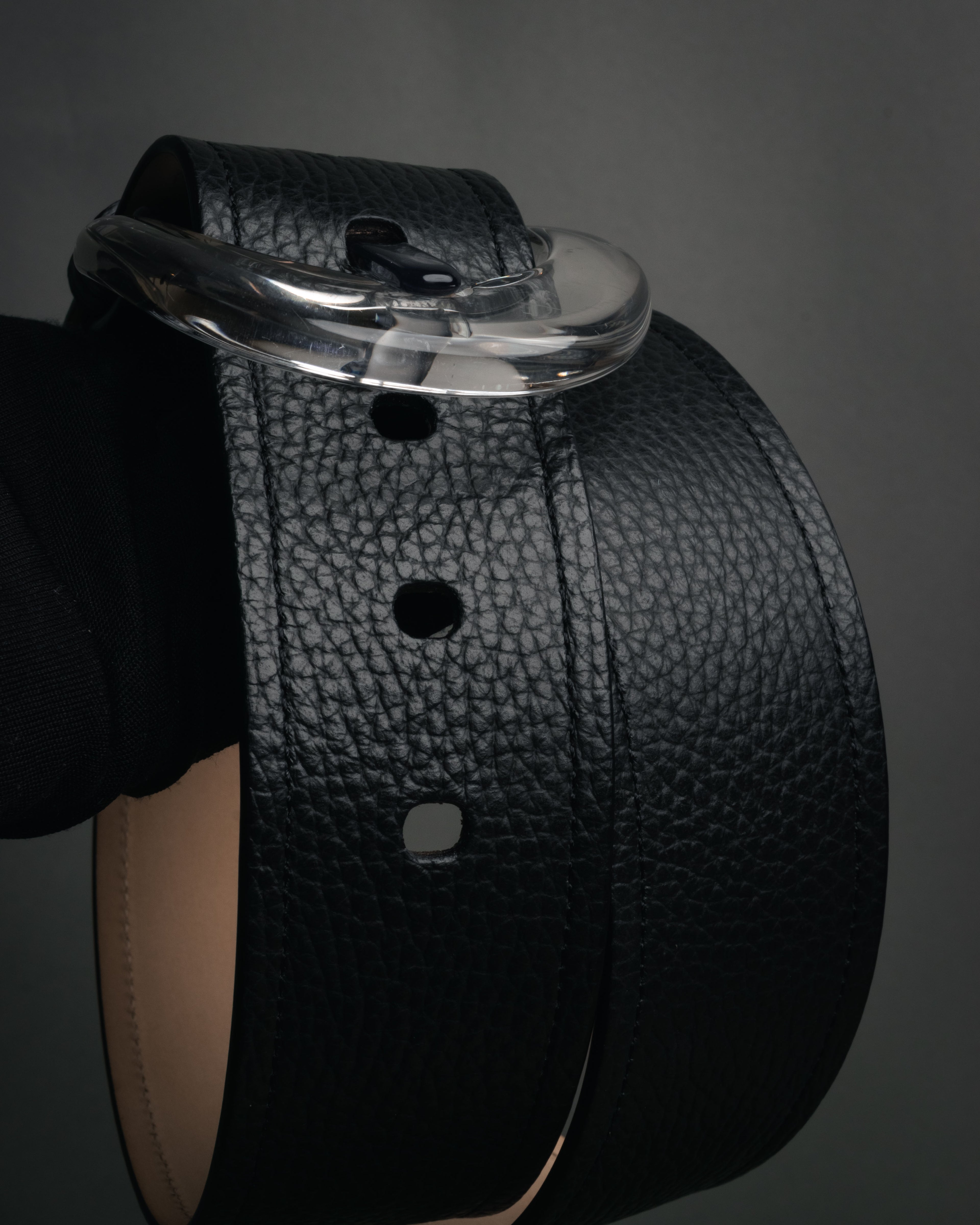 “Maison Margiela” 2016-2022 Clear calendar buckle grained leather belt