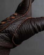 "Vivienne Westwood" Orb design checker panel pattern leather gloves