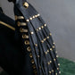 "MICHEAL KORS" Crescent fringe leather braided design shoulder bag