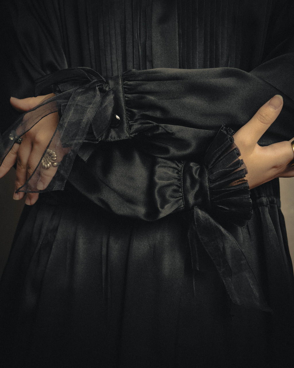 -SPECIAL- “Christian Dior” 90’s Silk pleated ruffle dress