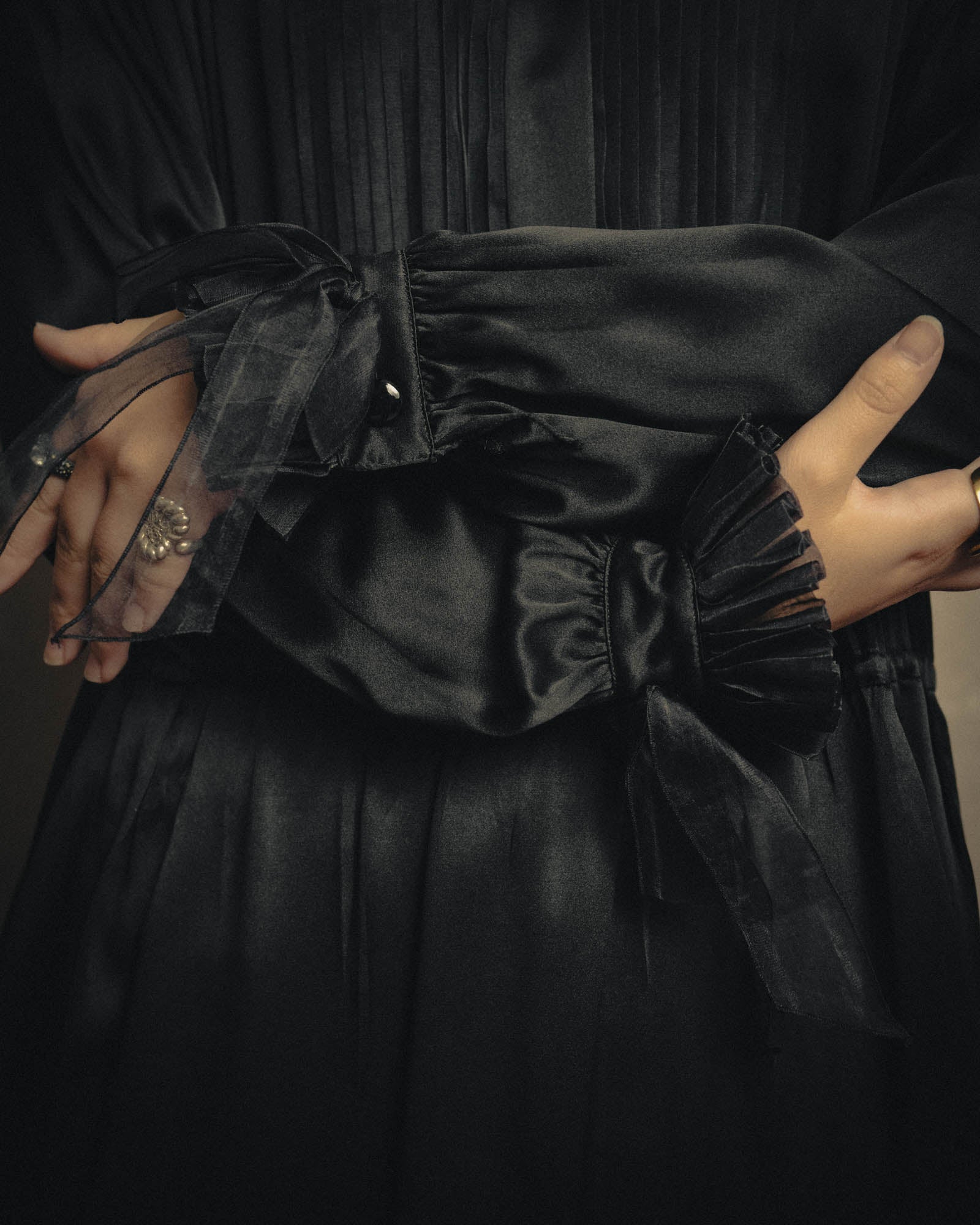 -SPECIAL- “Christian Dior” 90’s Silk pleated ruffle dress