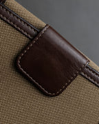 "PRADA" Logo engraved canvas＆leather combination short wallet