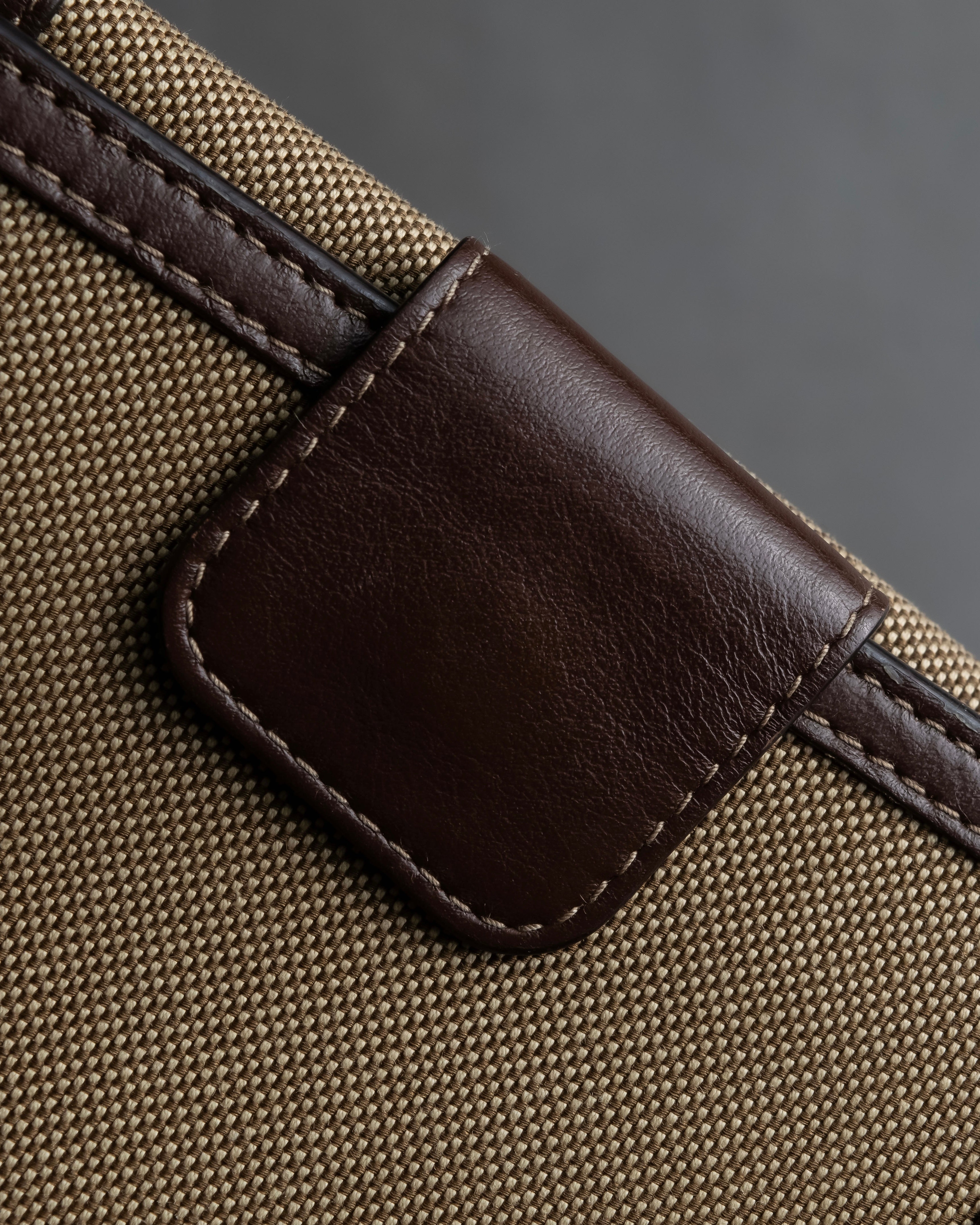 "PRADA" Logo engraved canvas＆leather combination short wallet