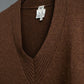 "HERMES" 100% cashmere V-neck design knit