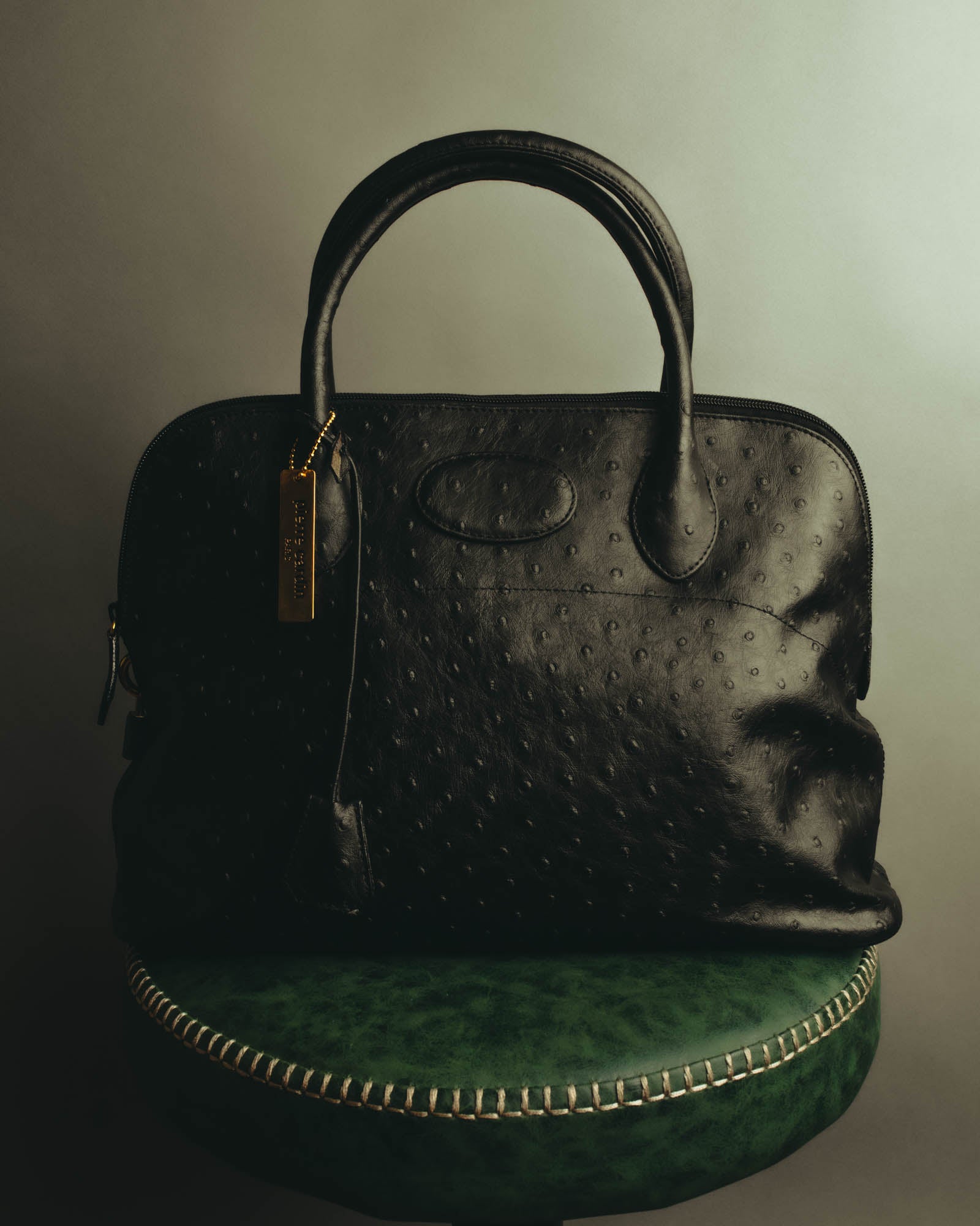 “Pierre Cardin” 80’s-90’s Ostrich leather top handle bag