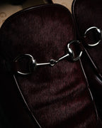 "GUCCI" 90’s-00’s Horsebit haircalf panel loafers