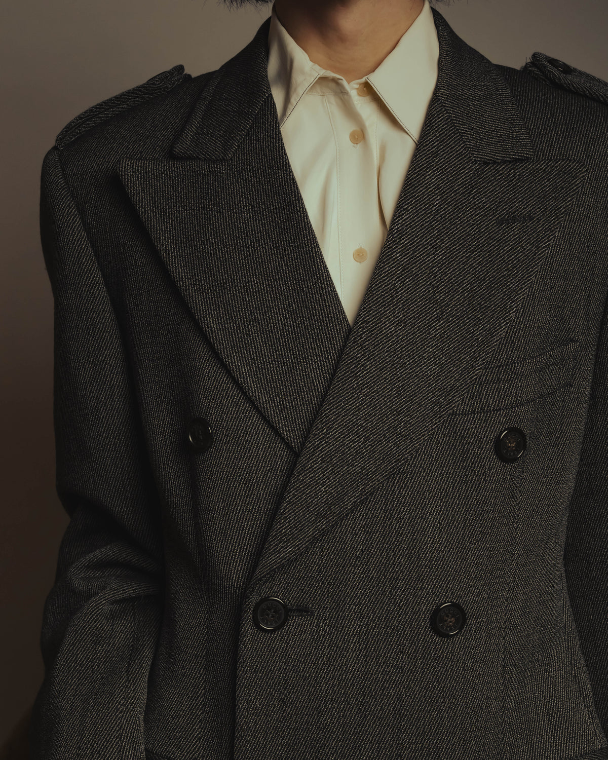 “GUCCI” Late 90’s-early 00’s military double breasted wool coat