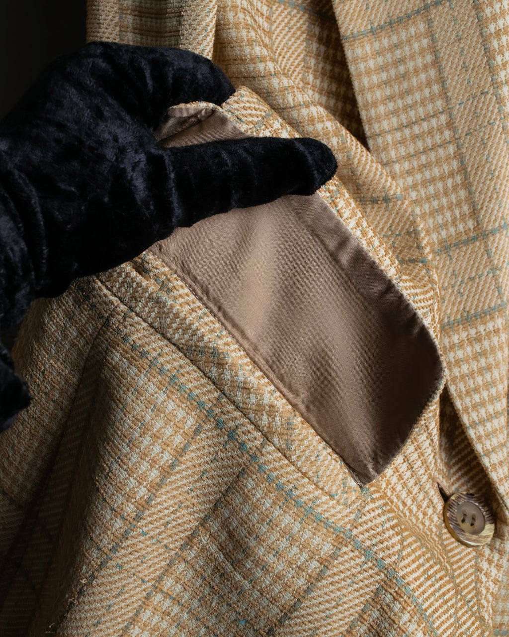 "Christian Dior" Glen check pattern beautiful shape tailored jacket