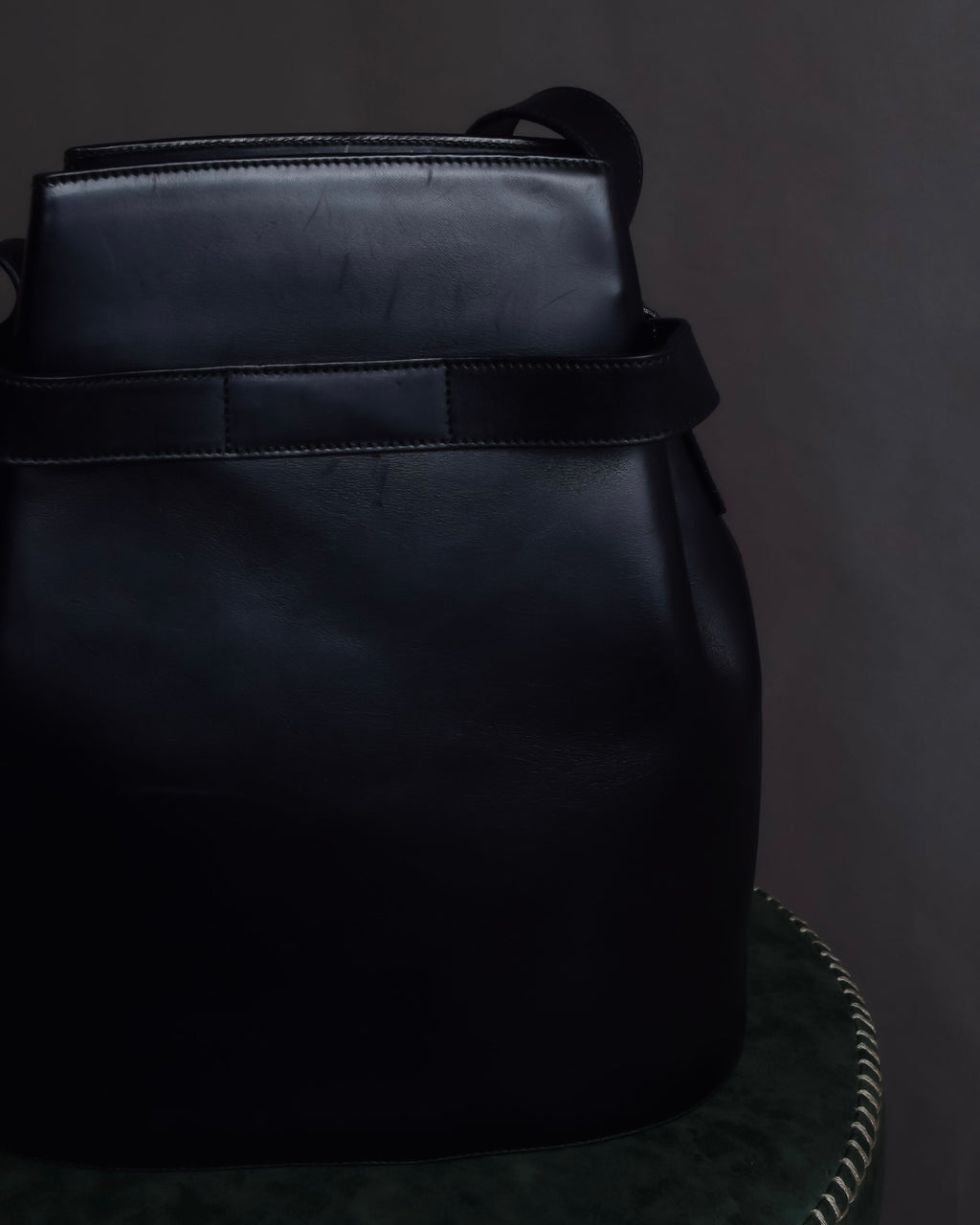 "Salvatore Ferragamo" Architectural trapezoid shape gancini leather shoulder bag