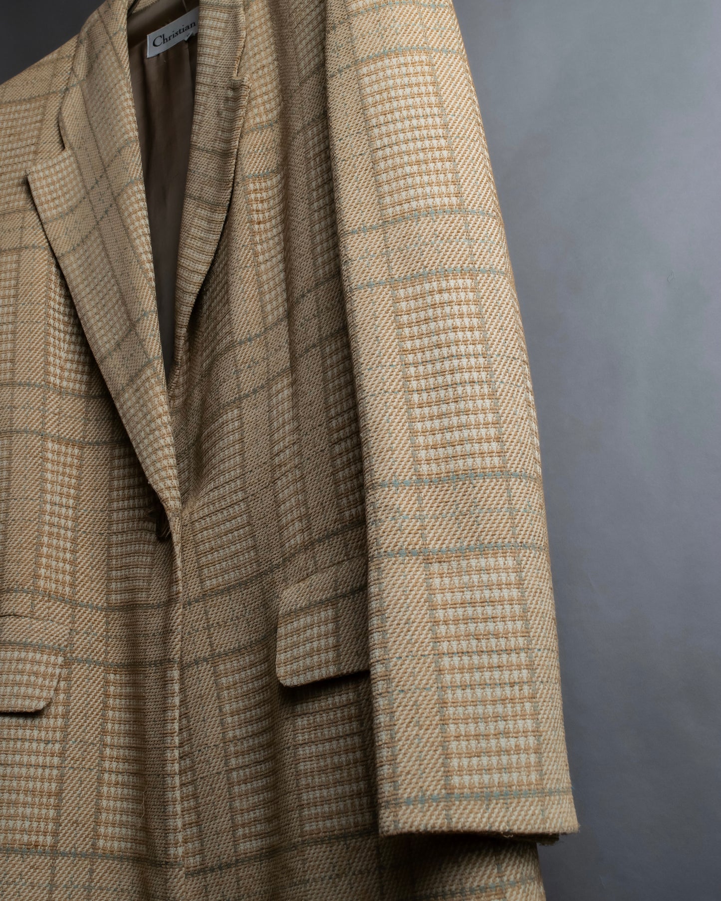 "Christian Dior" Glen check pattern beautiful shape tailored jacket