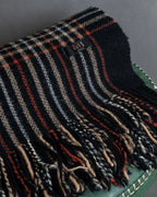 "DAKS" House check pattern fringe design muffler