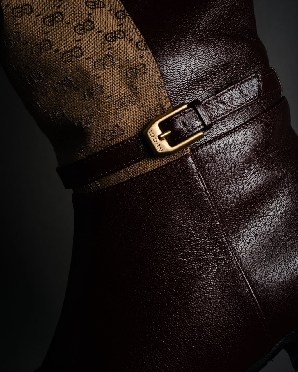 "GUCCI" 20’s archive canvas panel jockey boots