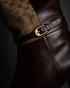 "GUCCI" 20’s archive canvas panel jockey boots