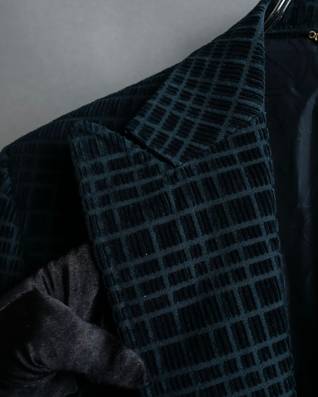 "DOLCE &amp; GABBANA" Checkered velvet tailored jacket