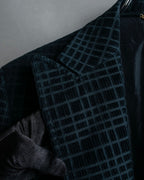 "DOLCE &amp; GABBANA" Checkered velvet tailored jacket