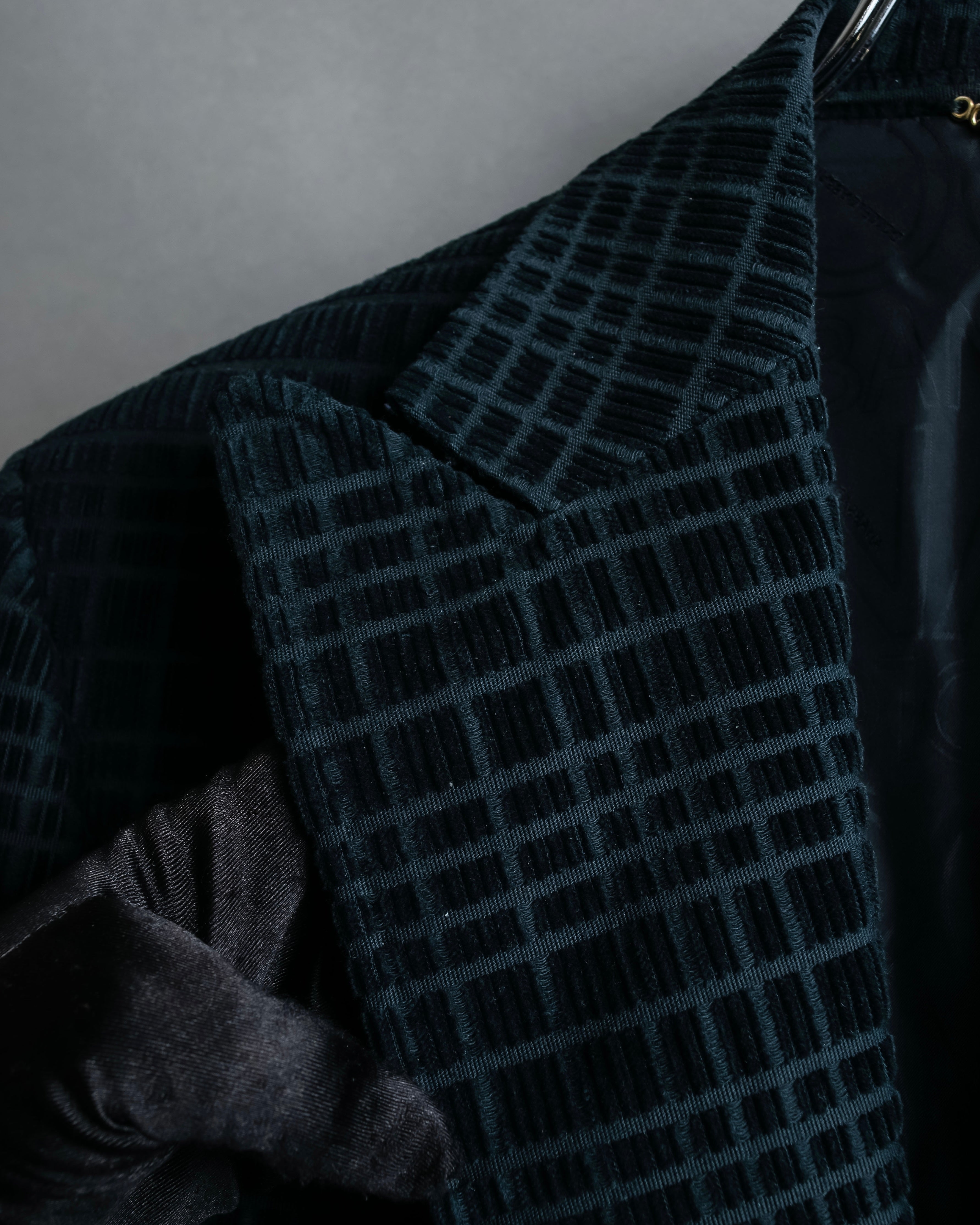 "DOLCE &amp; GABBANA" Checkered velvet tailored jacket